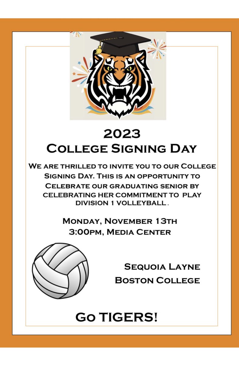 Please join us after school on Monday to  celebrate Callum Markowitz and Sequoia Layne signing their NLI with Vanderbilt University and Boston College #WPProud