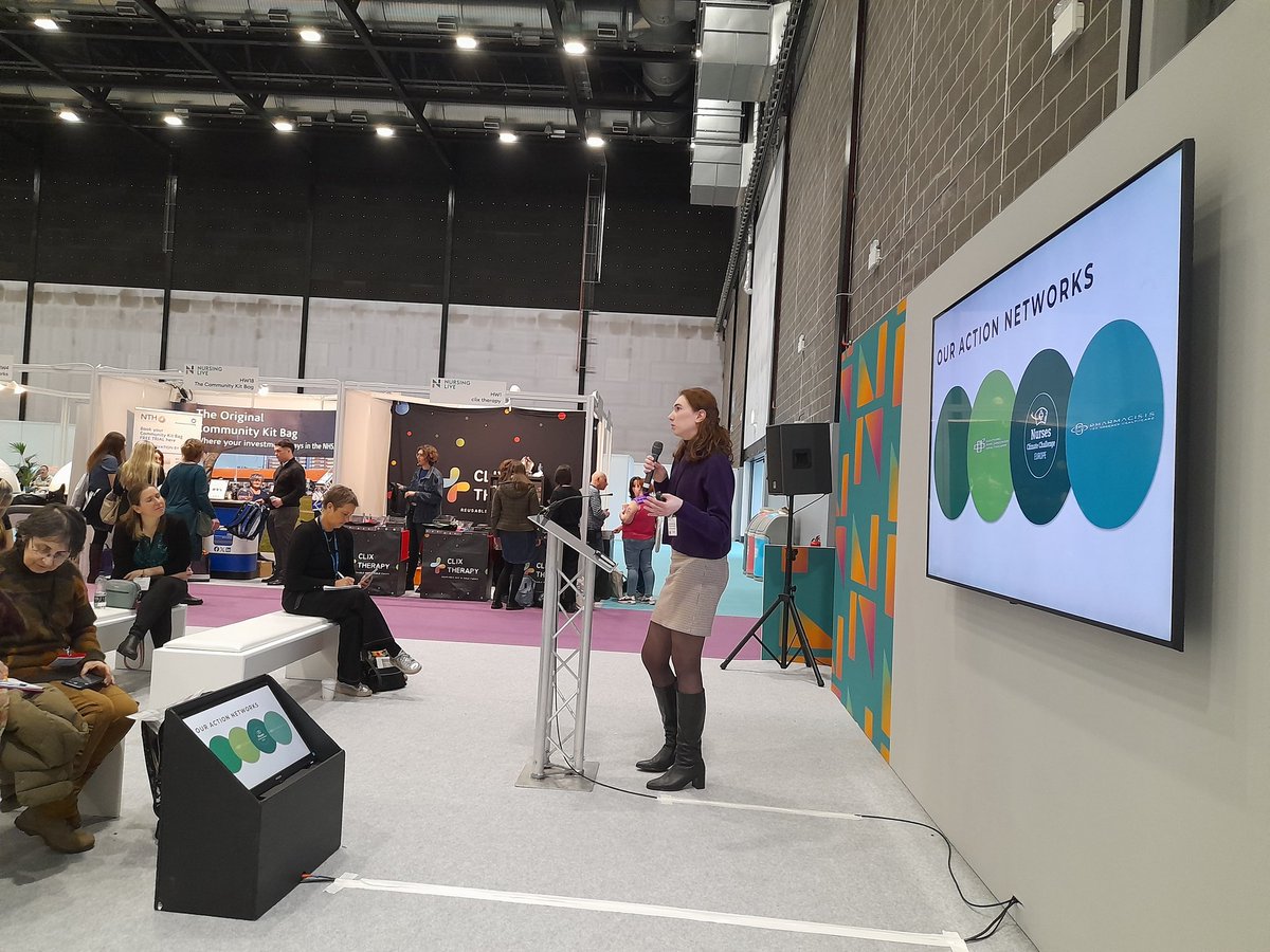 #NursingLiveUK talking all things sustainability. Weis from @HCWHeurope talking about the Nurses Climate Challenge. A very nice follow on from @PwSiobhan presentation on #SusQI