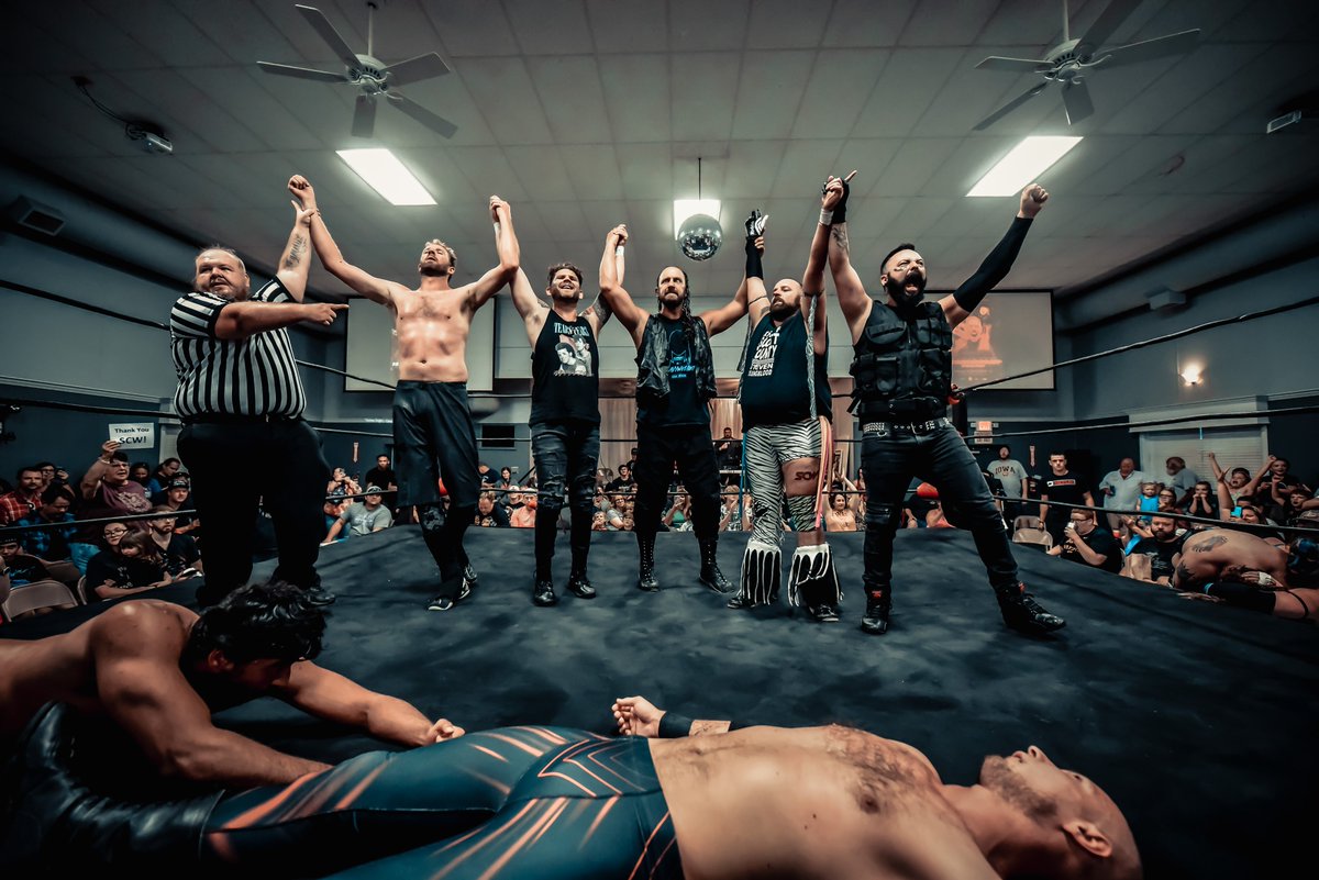 Clint Dye - @TagTeamPhotographyDYE on Facebook (@cdye56) on Twitter photo Talk about wrestling moments!
<a href="/SCWPro/">SCWPro</a> 20th Anniversary Show, the SCWPro Originals <a href="/NevinKnoxville/">Nevin Knoxville</a> <a href="/MBrave13/">Marek Brave</a> <a href="/masonbeck/">Mason Beck</a> <a href="/KingOfScW/">King Steven Youngblood</a> <a href="/The_Shug/">Shane Hollister</a> stand victorious after their 10-Man Tag Team Match victory. Talk about wrestling moments!
<a href="/SCWPro/">SCWPro</a> 20th Anniversary Show, the SCWPro Originals <a href="/NevinKnoxville/">Nevin Knoxville</a> <a href="/MBrave13/">Marek Brave</a> <a href="/masonbeck/">Mason Beck</a> <a href="/KingOfScW/">King Steven Youngblood</a> <a href="/The_Shug/">Shane Hollister</a> stand victorious after their 10-Man Tag Team Match victory.
