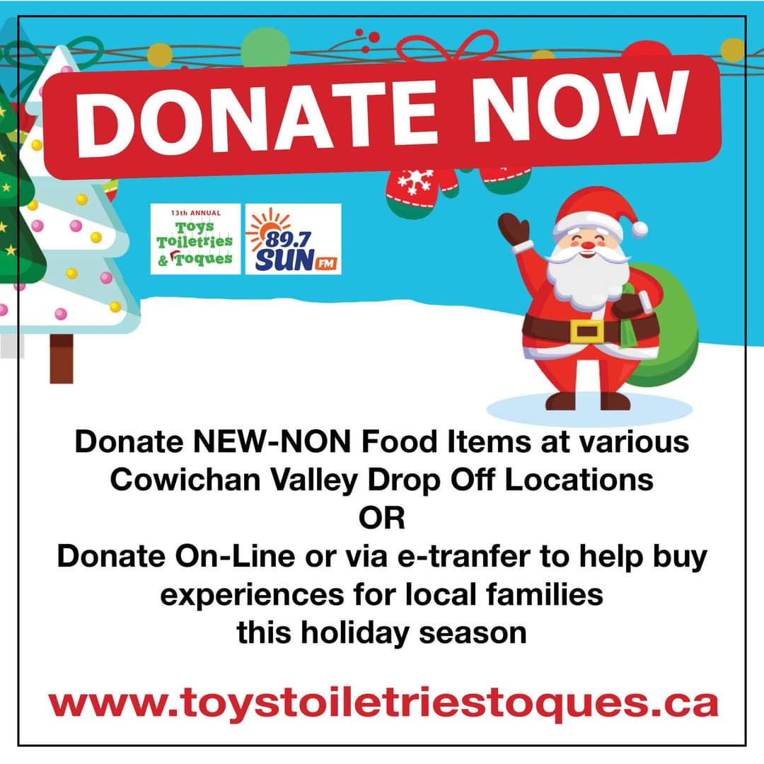 visual_edge's tweet image. Help make someone&apos;s Christmas Merry by donating to the 13th annual @TTTholidayhelp 
Donations of NEW NON-FOOD items can be dropped off at the @farmtableinn and other #cowichan businesses.
toystoiletriestoques.ca