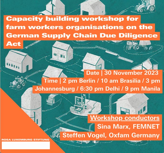 Announcing the Capacity Building Workshop on German Supply Chain Due Diligence Act, November 30th 2023!