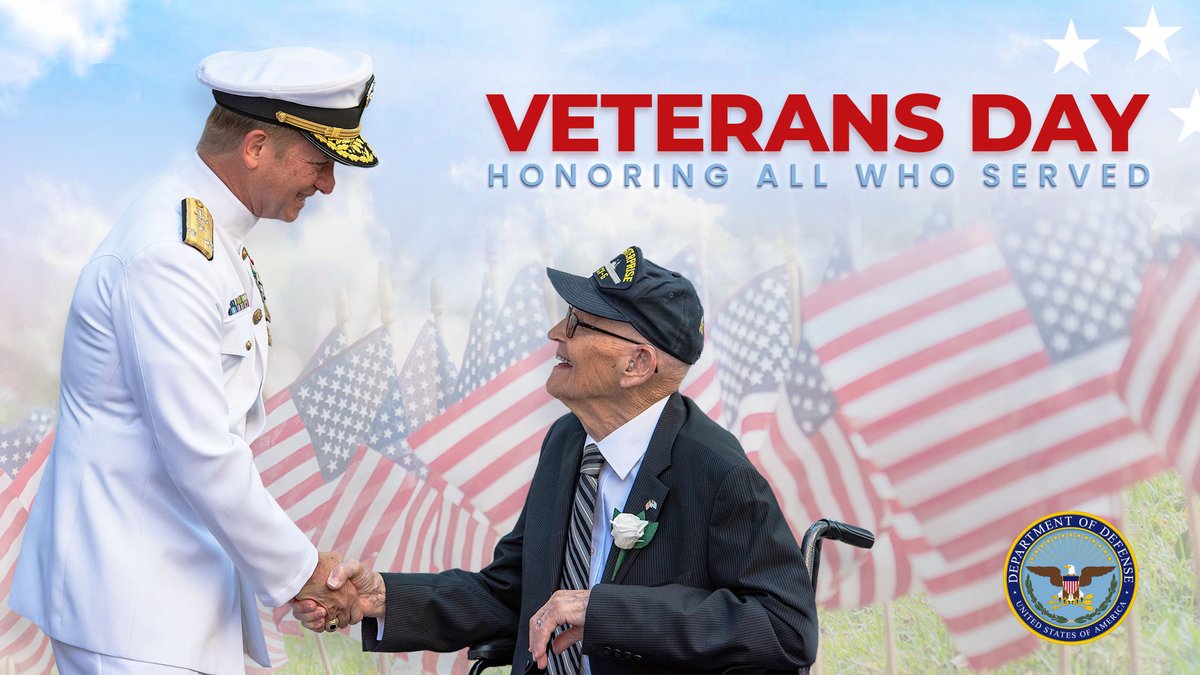 DeptofWar's tweet image. Today we honor those who served. 

Those who answered our nation's call. 

Those who defend our families, our neighbors and the American way of life. 

#VeteransDay2023