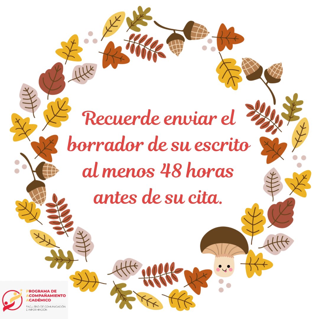 🔴Programa Acompanamiento Académico🟡 (@paafaci) on Twitter photo ¡No olvide enviar su borrador por lo
menos 48 horas antes! 📄⏰
#PAA #FACI #UPRRP #IUPI
<a href="/faciuprrp/">Facultad de Comunicación e Información</a> ¡No olvide enviar su borrador por lo
menos 48 horas antes! 📄⏰
#PAA #FACI #UPRRP #IUPI
<a href="/faciuprrp/">Facultad de Comunicación e Información</a>