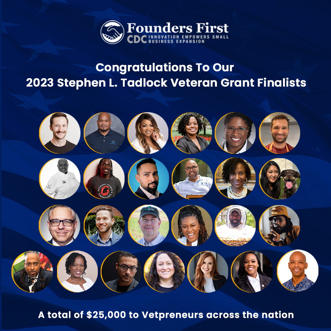 In honor of Veterans Day, we're giving a round of applause to the 25 Stephen L. Tadlock Veteran Grant finalists. Welcome to the Founders First family, and a sincere thank you to all the Veterans across our nation for your service! #CelebratingVeterans #VeteranEntrepreneurs
