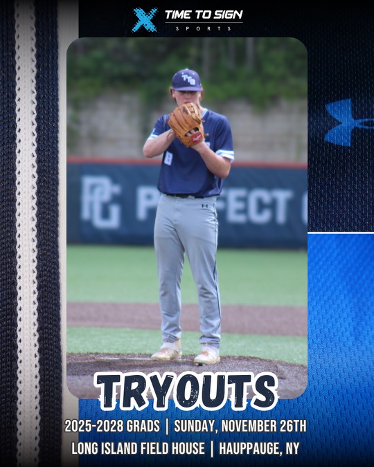 🚨Time To Sign Summer 2024🚨

📆 TTS Summer 2025-2028's Team Tryout's on November 26 @ Long Island Field House 

📈 HitTrax &amp; Rapsodo Data 

📝 Registration: timetosignsports.com/event-registra…

→ 700+ Committed Players 
→ 70+ Pro Players  
→ 26 Big Leaguers

timetosignsports.com