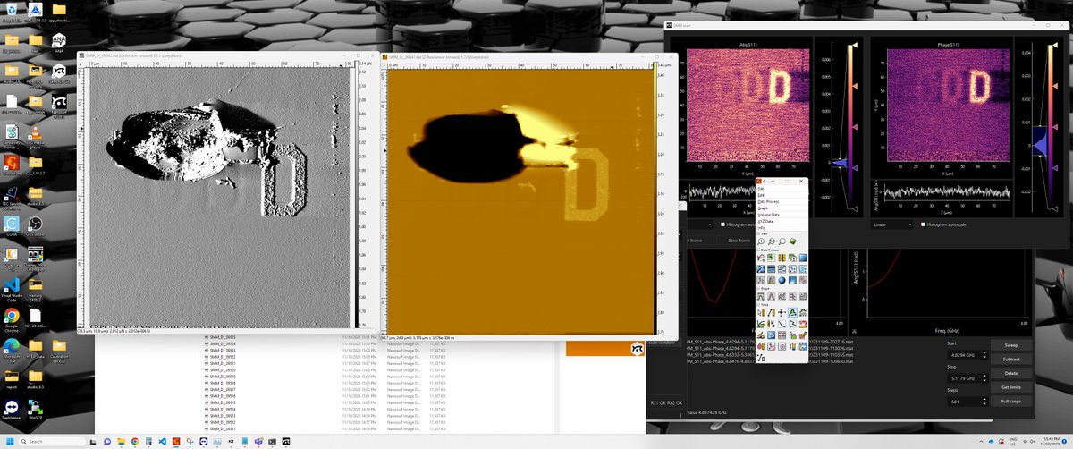 <a href="/NanosurfAFM/">Nanosurf</a> I was hoping to surprise you by the end of the day digging down to the structures, but I rushed it, applied too much force, and the Si cracked.