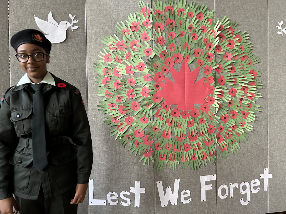 Bayview marked Remembrance Day this morning.  We are so grateful for what we have, and we are holding in our hearts those who are touched by wars of the past and those continuing today.  Lest we forget.  ⁦<a href="/marham99/">M. Hamid</a>⁩ ⁦<a href="/LC2_TDSB/">Learning Centre 2</a>⁩ ⁦@schan_tdsb⁩