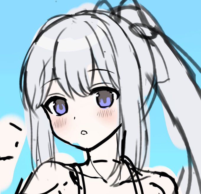 次はちょっとサマポケ以外のキャラ描いてみます…ポニテ6等身でスク水着てる女の子が1人いたので…( ˙꒳​˙  ) 