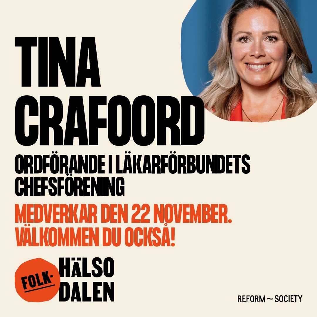 Folkhälsodalen (@folkhalsodalen) on Twitter photo Tina Crafoord, ordförande i <a href="/lakarforbundet/">Läkarförbundet</a> Chefsförening, deltar i seminariet ”Ett andetag för klimatet” när Folkhälsodalen är tillbaka den 22 november. Läs mer och anmäl dig här: folkhalsodalen.se/kommande-evene…
#Folkhälsodalen Tina Crafoord, ordförande i <a href="/lakarforbundet/">Läkarförbundet</a> Chefsförening, deltar i seminariet ”Ett andetag för klimatet” när Folkhälsodalen är tillbaka den 22 november. Läs mer och anmäl dig här: folkhalsodalen.se/kommande-evene…
#Folkhälsodalen