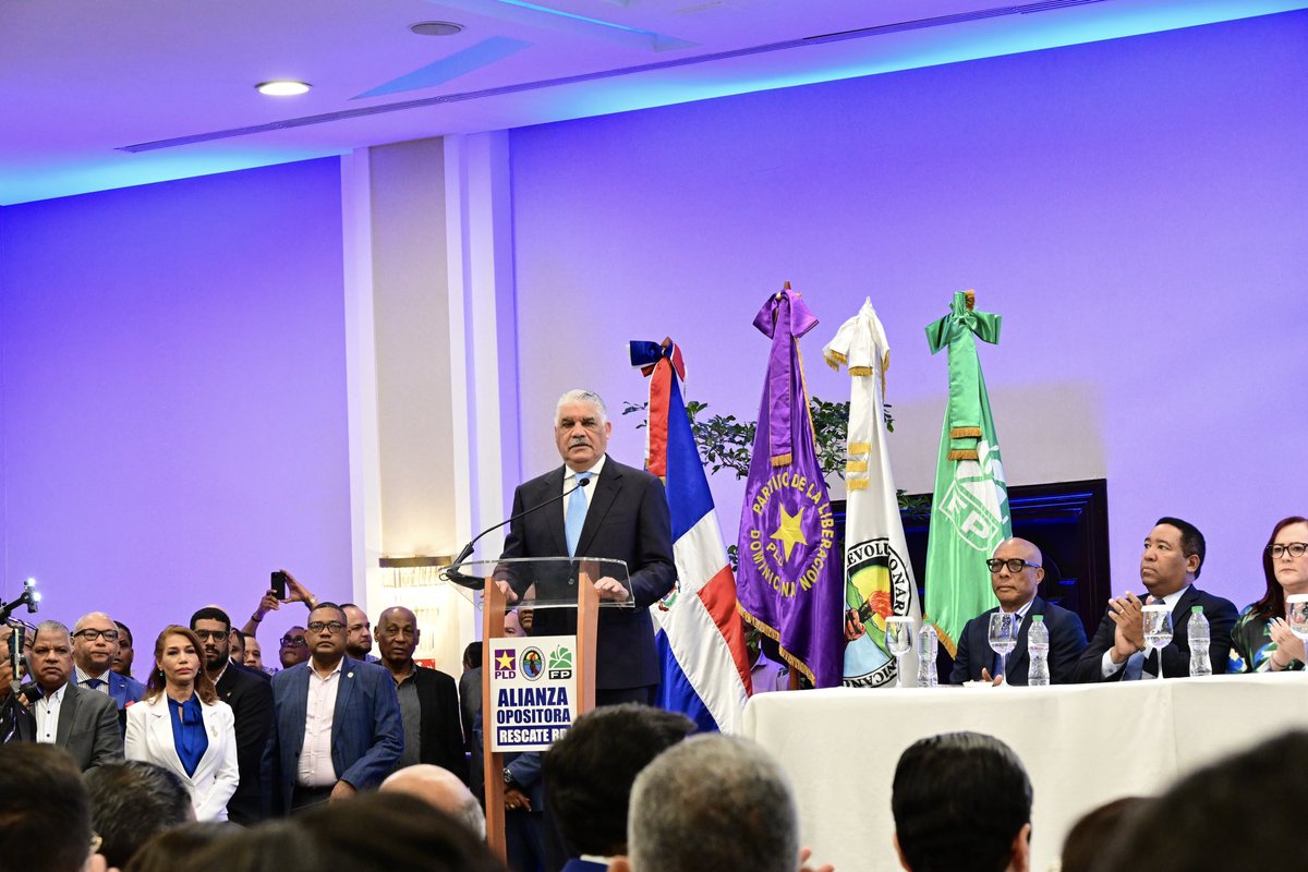 Hoy, como prometimos en nuestro primer encuentro en nuestra condición de coordinador y vocero de la Mesa del Diálogo de Alianza Opositora Rescate RD, conformada por el <a href="/PLDenlinea/">PLD</a>, <a href="/FPcomunica/">@Fuerza del Pueblo (FP)</a> y el <a href="/miprd/">Partido Revolucionario Dominicano</a>, informamos con gran satisfacción los avances alcanzados hasta el momento