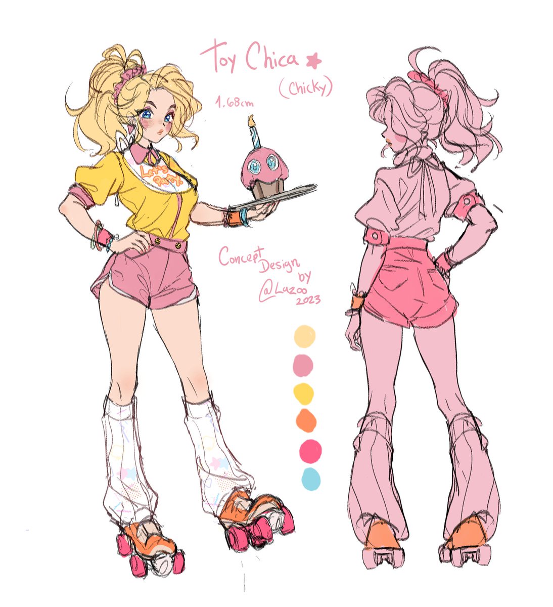 Lazoonny's tweet photo. Toy bonnie (bon) 🐰🎸 / Toy Chica (Chicky) 🐤🍕
Concept design #Sketch of my fnaf Au.
#Fnaf https://t.co/S9b7ciaxCj