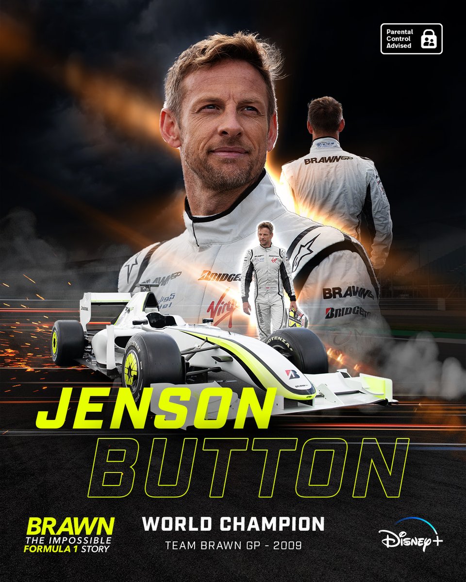 Fuelled by passion and destined for the podium... @JensonButton #Brawn: The Impossible Formula 1 Story is streaming November 15 on Disney+.