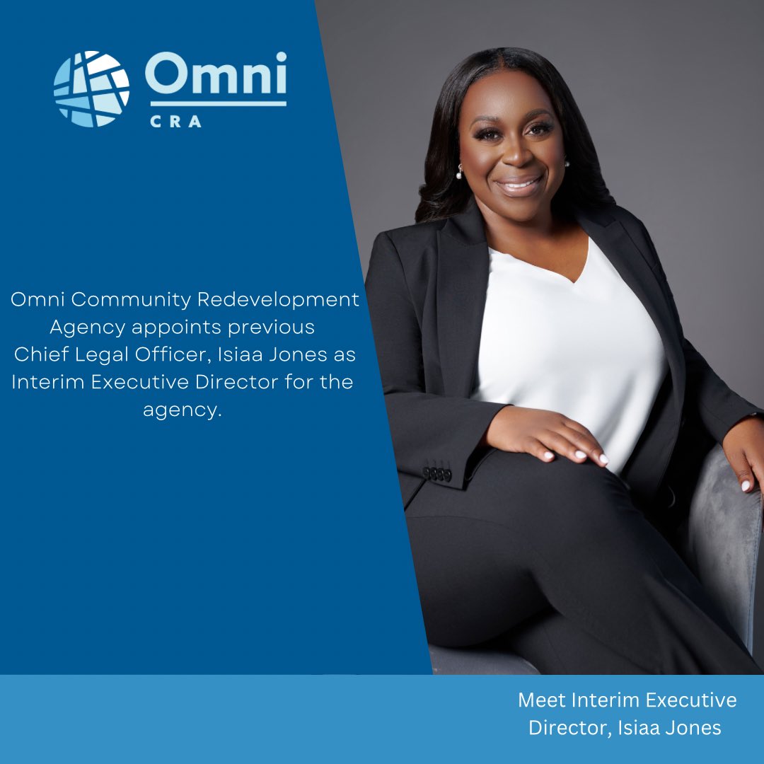 Please welcome Interim Executive Director Isiaa Jones. “I intend to serve the Omni CRA by fostering partnerships that will increase affordable housing, remove the slum and blighted conditions in our neighborhood, ensure safety and increase the quality of life of our citizens.”