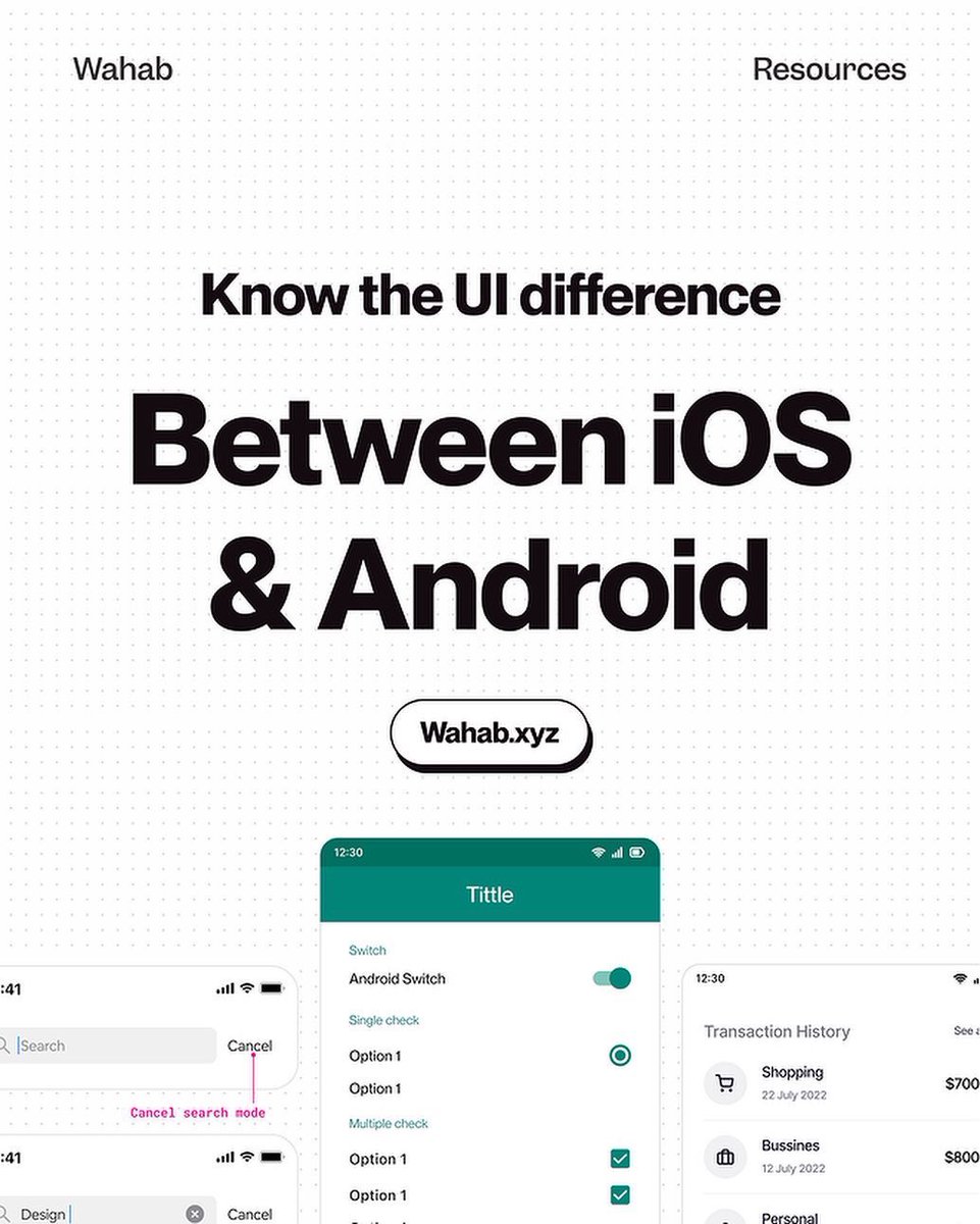 georgecr3ations's tweet image. "Unlocking the UI secrets: Discover the disfrences between iPhone and Android interfaces. #iOSvsAndroid #UIComparison #TechTalk #MobileTech #uiux #discover #figma
🧵