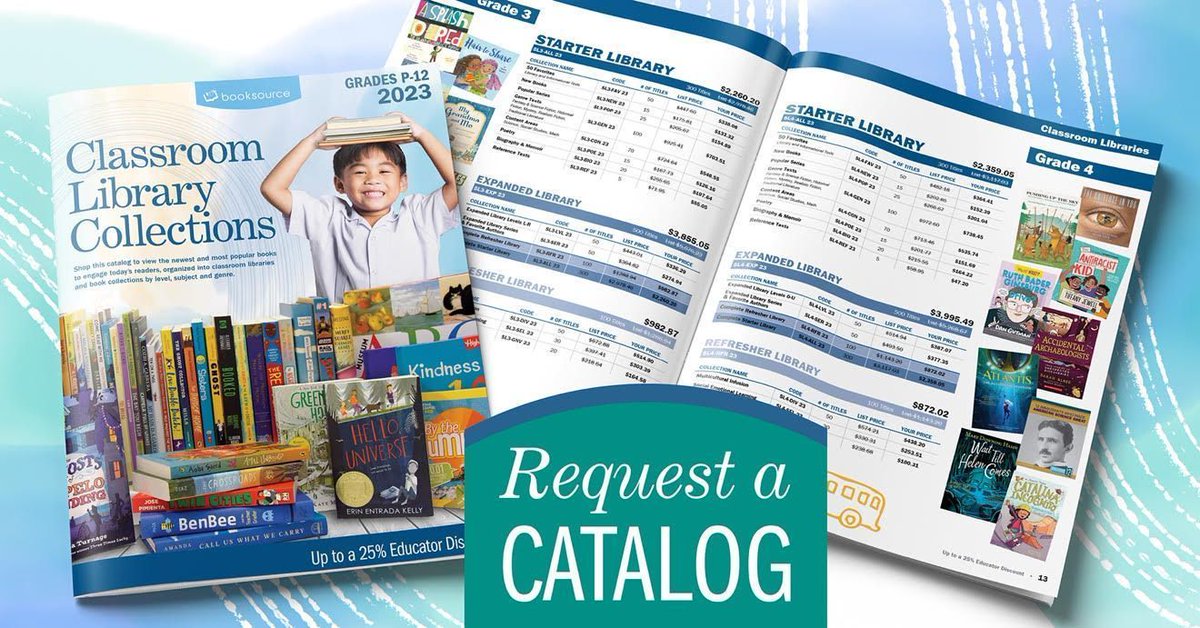 AhrensEducation's tweet image. From @Booksource
Our 2023 catalog is filled with curated collections of titles to easily help P-12 educators build classroom libraries.
View our catalog online or request one for your school here: buff.ly/3nIwNLn
#Booksource #bookcatalog #classroomlibrary