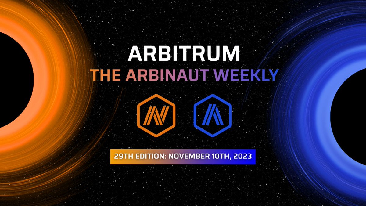 Happy Friday Arbinauts! 

For our 29th edition, we highlight ecosystem developments, community news, opportunities and welcome exciting projects launching on Arbitrum this week!  🗞 

Let's dive in! 🧵👇 #WeeklyArbinaut 

1/6