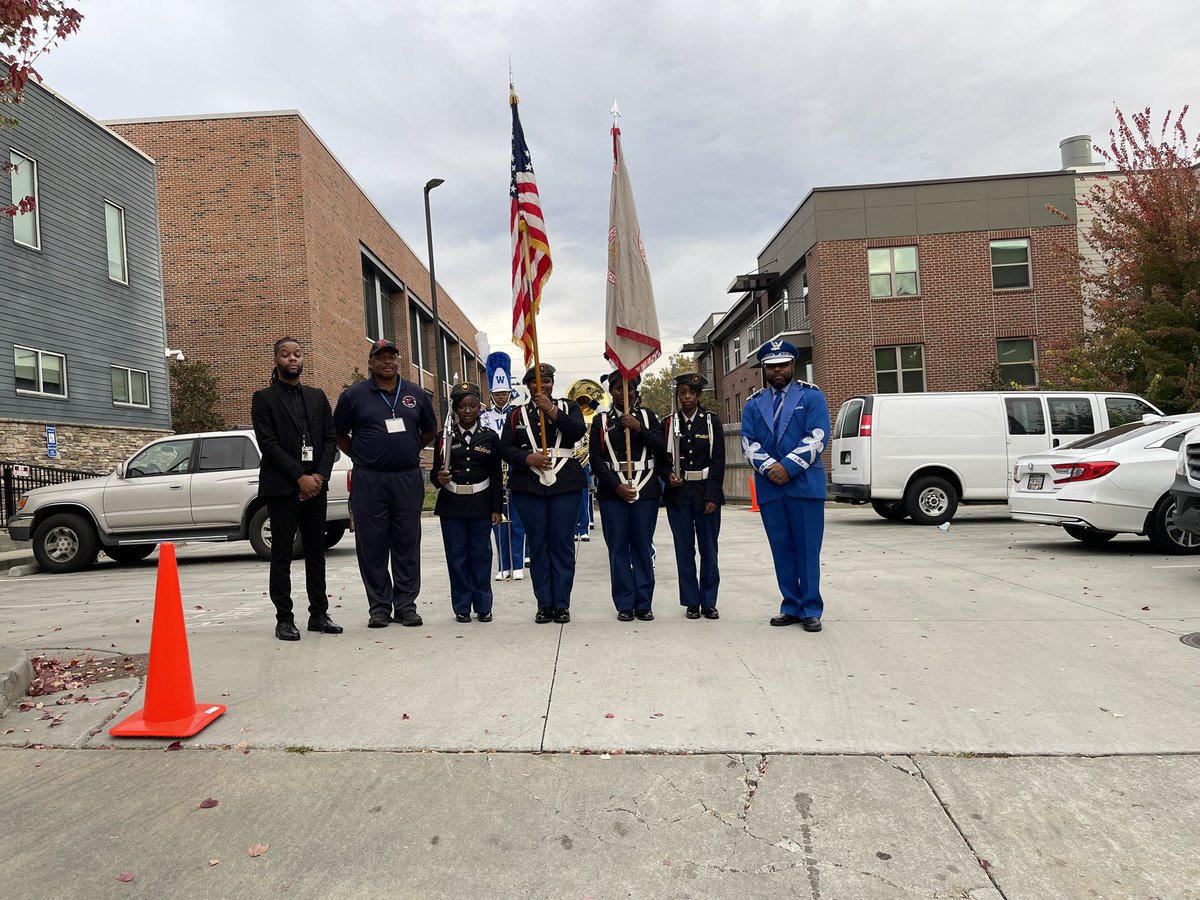 The BTW Band and JROTC kicking off the Veterans Day celebration for Home Depot. <a href="/BTWWillWade/">William C. Wade</a> <a href="/APSWashington/">Booker T. Washington High School</a> <a href="/apsupdate/">ATL Public Schools</a>