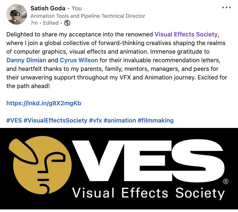 satishgoda's tweet image. This happened yesterday :) #visualeffectssociety #ves