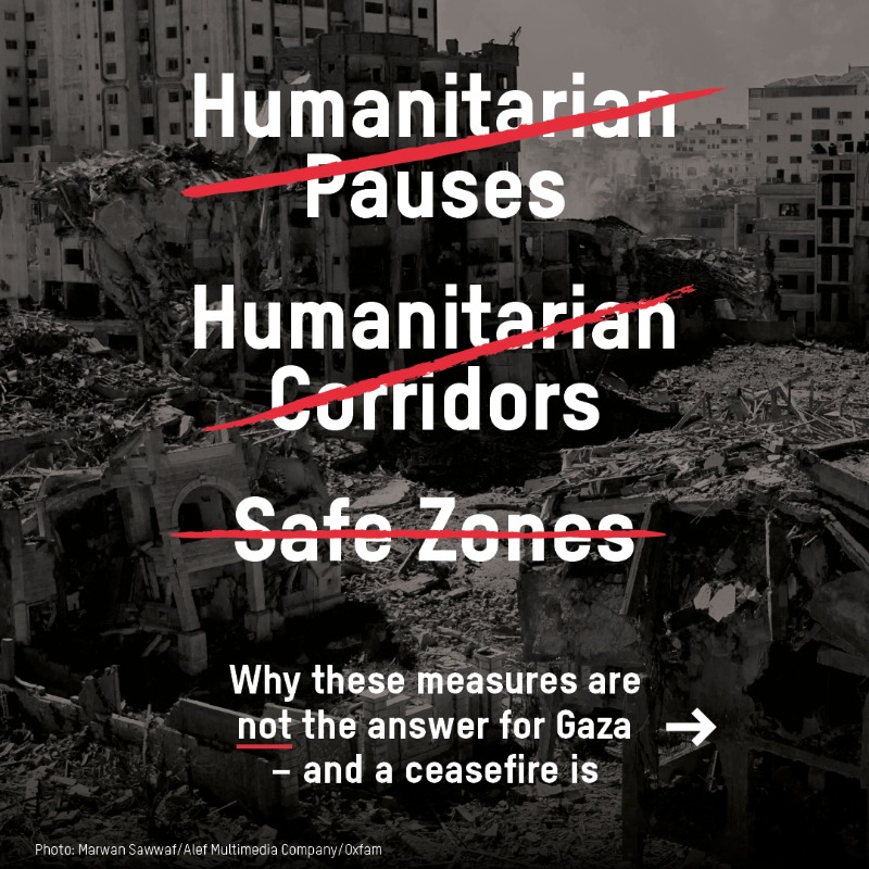 oxfamgb's tweet photo. Over 2 million people are trapped in #Gaza. They can’t get out and little to no aid can get in. A #ceasefire is the only way to deliver the peace and life-saving support that people so desperately need. Here's why...