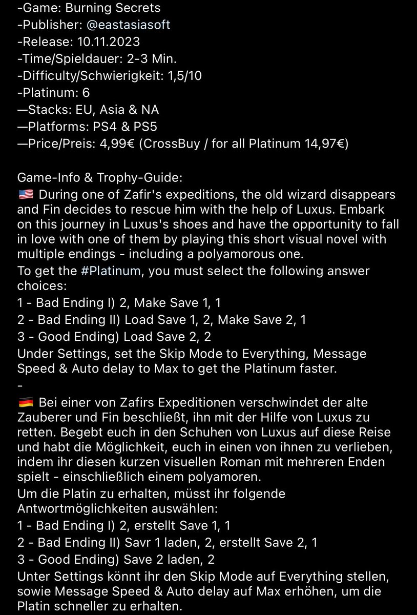 marcelreise11's tweet photo. Since today #BurningSecrets by @eastasiasoft is available.
https://t.co/oczKYXcpyW
@SilentGhost86 @PSN_Robert2567 @Platingamer73 @OverhypedG @TrophyN3rd @SadoMarco_ @DerPlatinjunge @Saphira3686 @IBadDriverI @maledollstudio https://t.co/dSyI5ZapTy