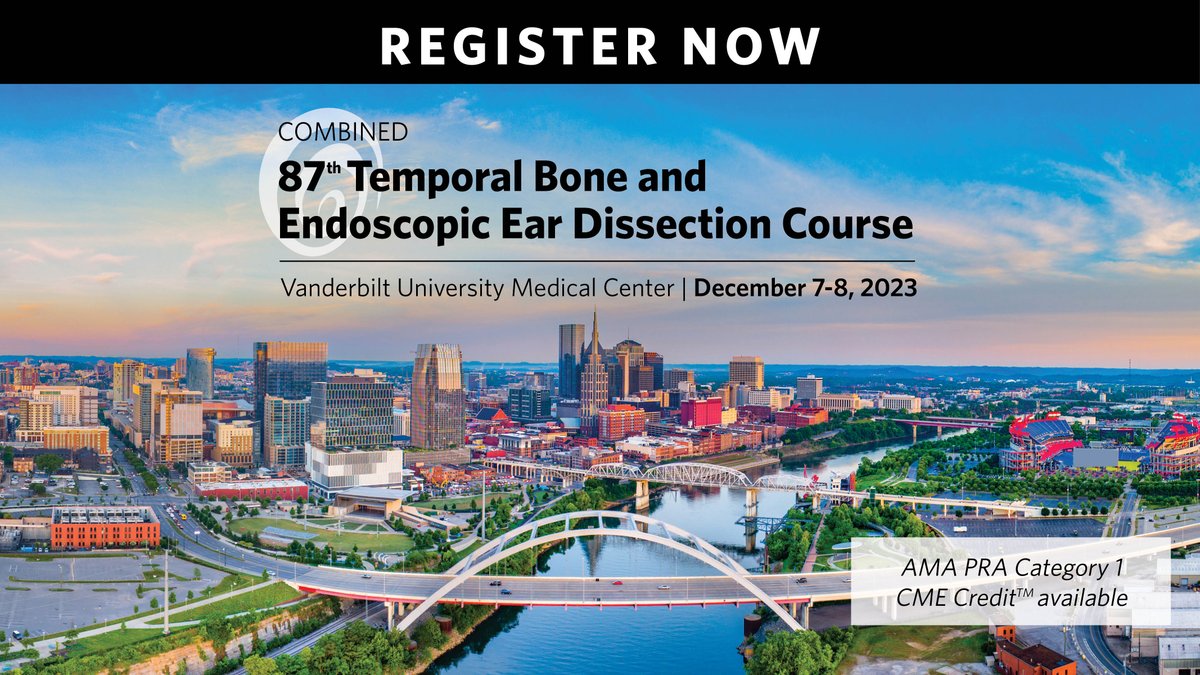 VanderbiltENT's tweet photo. Join us for our #TemporalBone and #EndoscopicEar Course December 7-8. @MattCarlsonMD will join us from @MayoClinicENT as our keynote speaker. @KareemTawfikMD1 @elperkinsoto @haynes_ear
For more information & to register - https://t.co/1jZGV9wrm1 https://t.co/YgrKEhuxfY