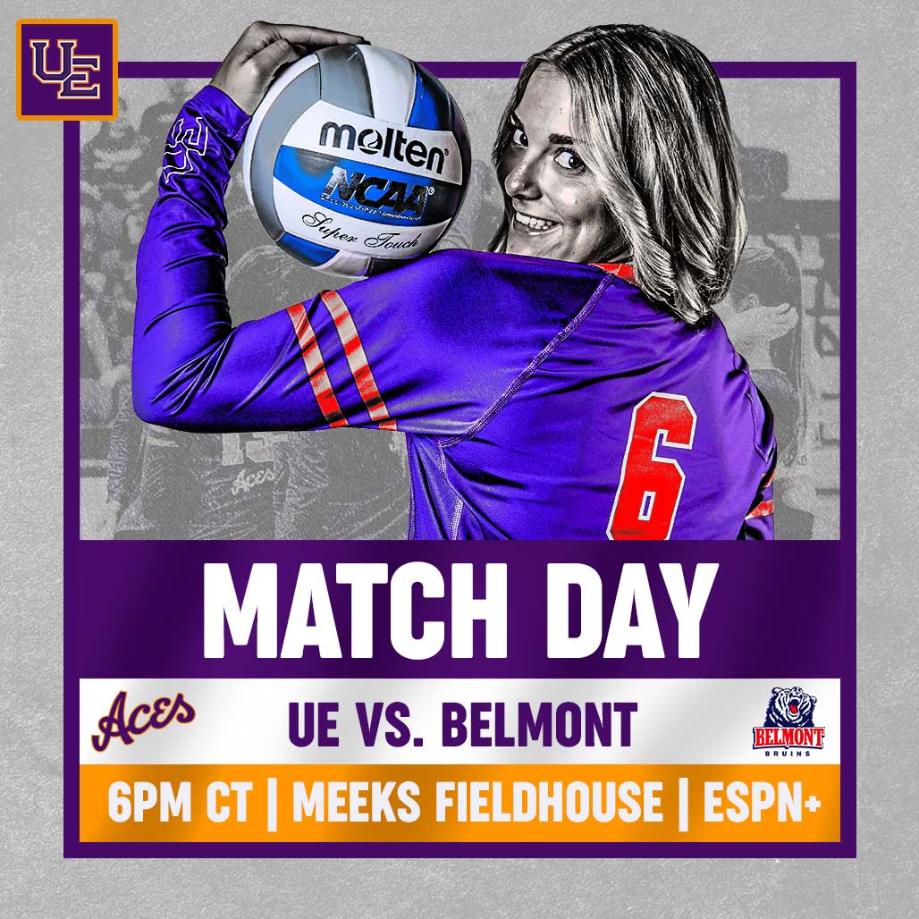 MATCH DAY!

🆚 Belmont
📍 Meeks Family Fieldhouse
⏰ 6PM CT
🎥 rb.gy/a8ad5q (ESPN+)
📊 statb.us/b/477571
🏐 #ForTheAces