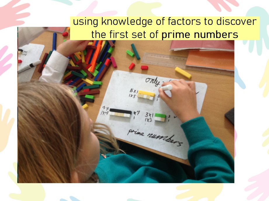 Haseltine_Y5's tweet photo. In #maths, #Year5 have been making good use of Cuisenaire rods, connecting our knowledge of factors to discover and reveal the intrinsic structures of prime and composite numbers @CuisenaireCo #HandsOn #manipulative #CPAapproach #learningthroughplay https://t.co/BAgSshy2Vs