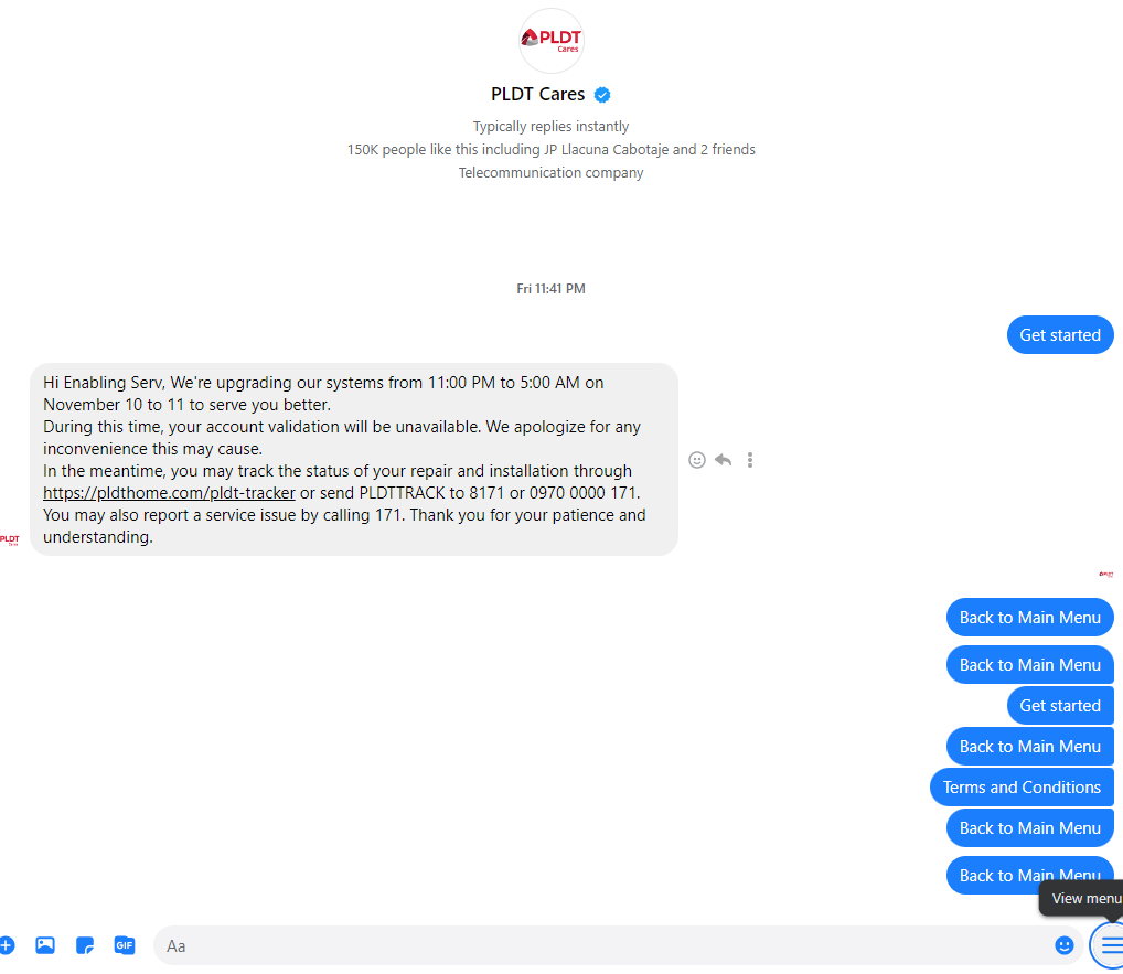 almightybong's tweet photo. @PLDTHome We're going round in circles here.  Your Messenger account is not responding. https://t.co/pMM8As5QUR