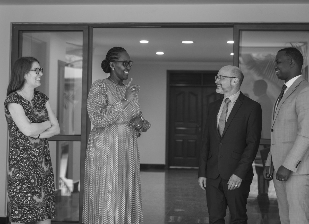FirstLadyRwanda's tweet image. Earlier today, First Lady Mrs Jeannette Kagame received a delegation from @Aegis_Trust for a courtesy visit. They engaged in discussions about peace education.