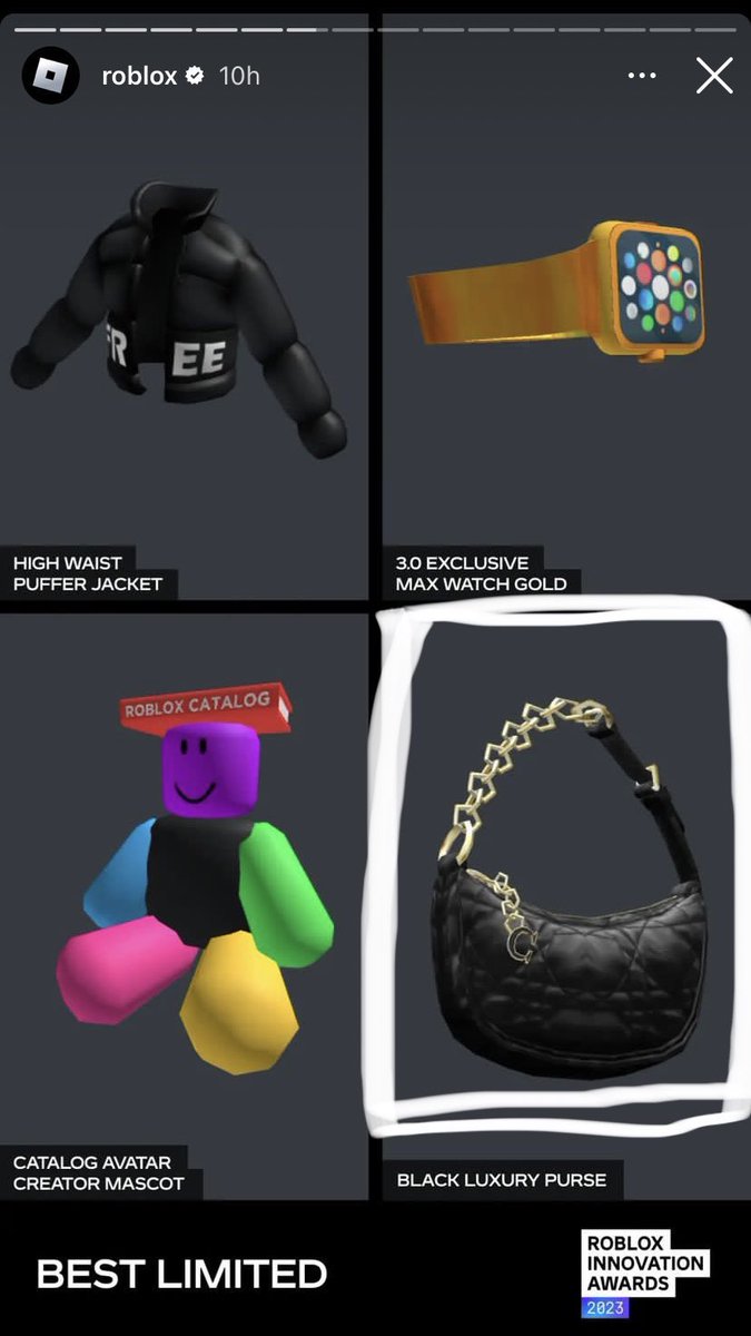 So excited for Roblox Innovation Awards today🥰 Coded clothing @pIuffie our item is nominated for best limited! Thank you all 🩷 @Roblox #Roblox