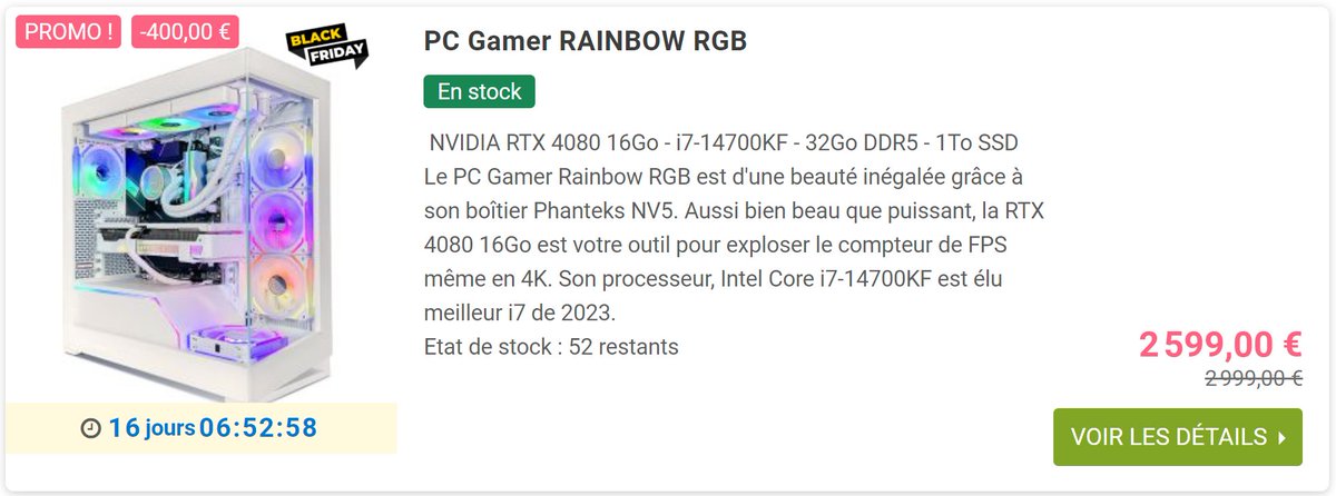 Promo PC gamer : -200€ sur ce puissant modèle fixe avec RTX 4070 et AMD Ryzen  7 ! 