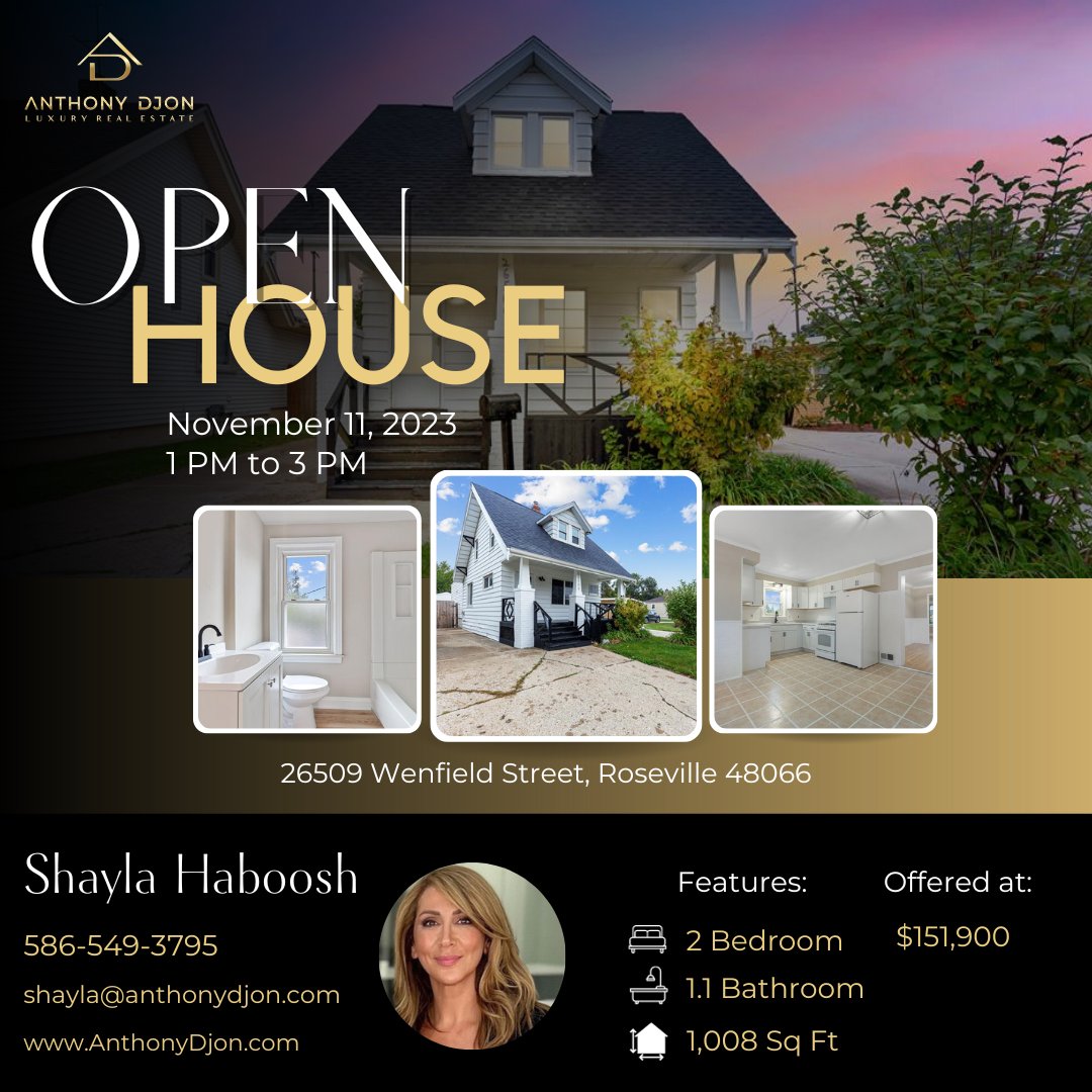 AnthonyDjonLRE's tweet photo. 🏡🚪 Join us for a spectacular OPEN HOUSE event!

We look forward to welcoming you! 🗝️✨

For more details, contact us today.
Let's make your real estate dreams a reality!
📞(248) 747-4834
📧 Email: anthony@anthonydjon.com

#OpenHouse #RealEstate #AnthonyDjonLuxuryRealEstate https://t.co/35Tj5WtNMI