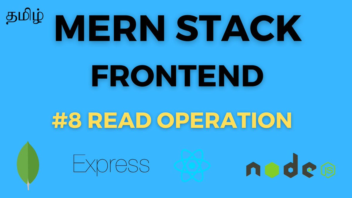 WebConceptTamil's tweet image. MERN Stack in Tamil - #8 Implementing READ operation in React youtu.be/Hk0cZcSzLdc?si… via @YouTube 

#100DaysOfCode #reactjs