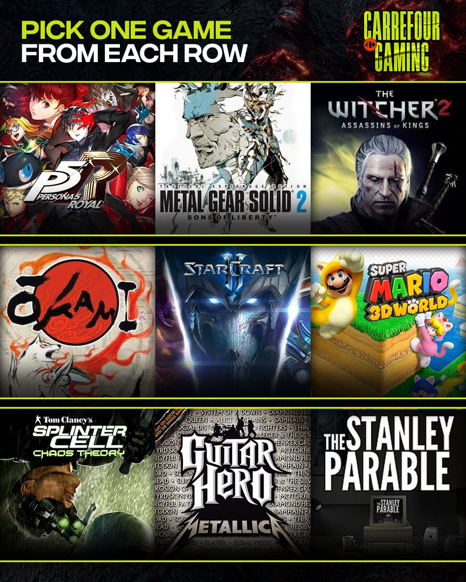 CarrefourGG_BE's tweet photo. Lot's of great games (and memories) to choose from. Which row appeals to you the most? 👀 https://t.co/fyXGzWHziS