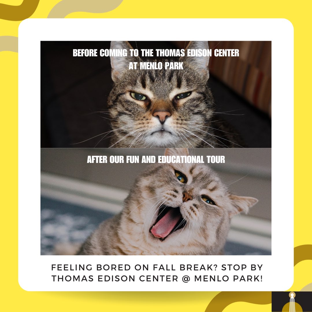 Looking for some fun when on Fall Break? Stop by Thomas Edison Center @ Menlo Park!

#thomasedison #musuem #localhistory #history #newjersey #edison #menlopark #middlesexcounty #history #historynj