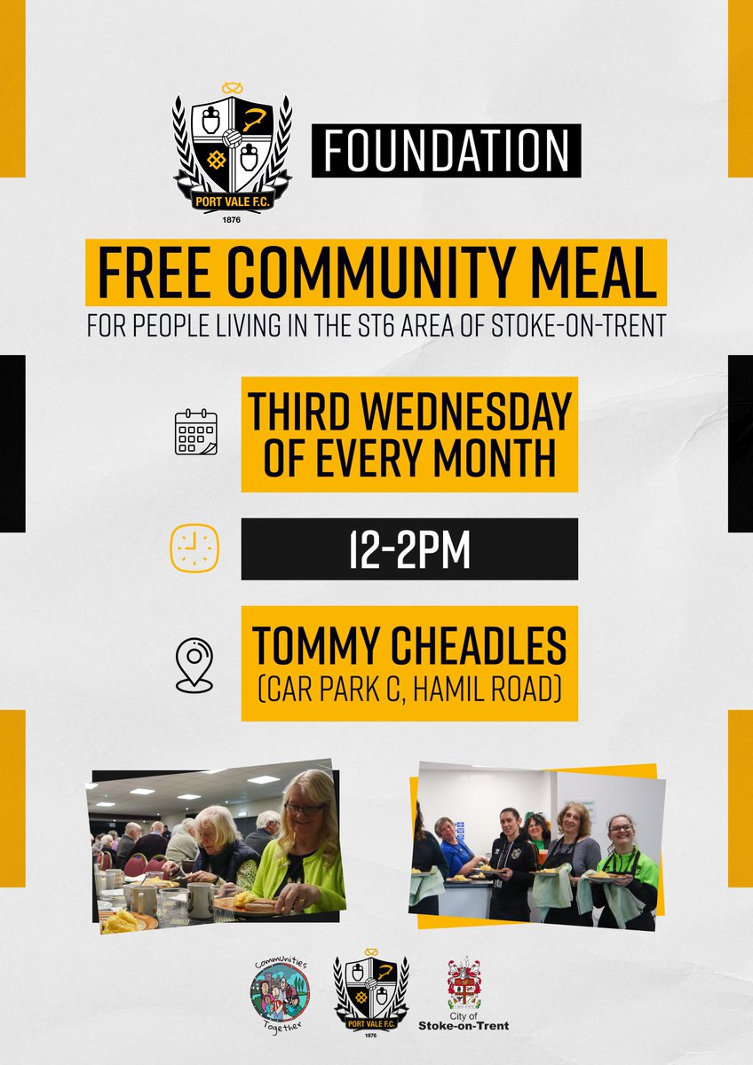 🍽️ Free Community Meal Starting on Wednesday 15th November and continuing on the third Wednesday of every month, we'll be holding free community meals for those living or working in the Burslem area. Dates of the Community Meals: 15th November 2023 20th December 2023 17th…