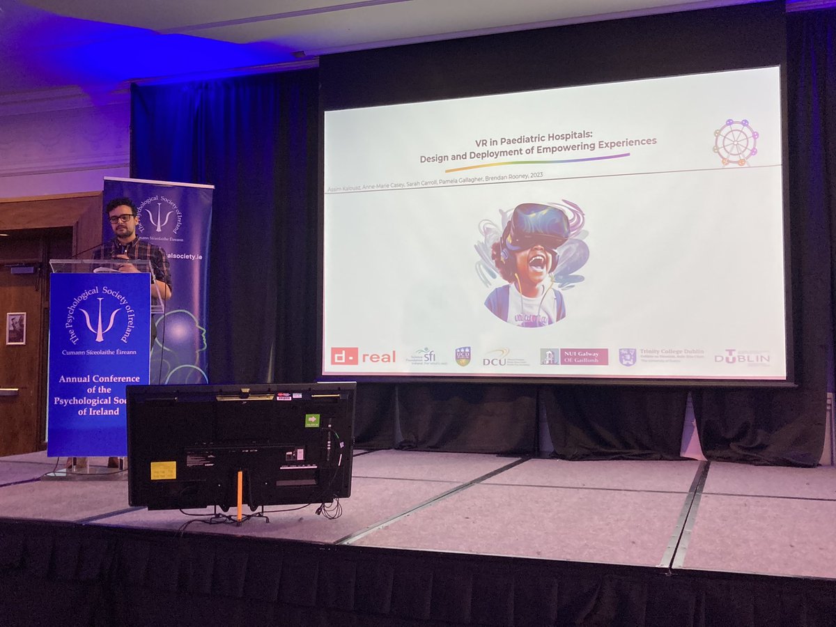 SIGPeP closing out #PSIConf23 with symposium on virtual reality in paediatric healthcare <a href="/AssimKz/">Assim Kalouaz</a> kicking off looking at VR empowering experiences <a href="/CHI_Ireland/">Children's Health Ireland</a> #paediatrics