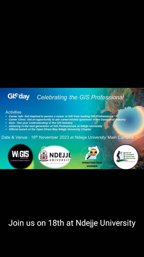 Counting down to GIS Day at Ndejje University on 18/11/2023! Thrilled to have speakers from WiGIS and UNITAR sharing insights. Join us for a geospatial journey with diverse perspectives! 🌐🗣️ #GISDay #Geospatial #WiGIS #UNITAR #SpatialThinking