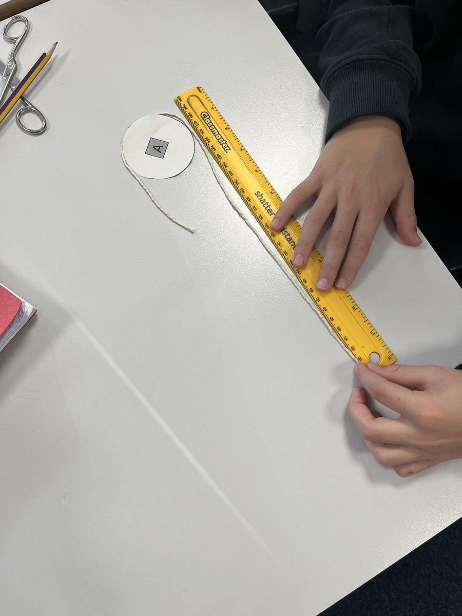 Fab work from S2 today⭐️ <a href="/GHSfalkirk/">Graeme High School</a> 
We began the circle topic by carrying out an investigation using string from <a href="/draustinmaths/">Amanda Austin</a> ➖➕🟰➗
