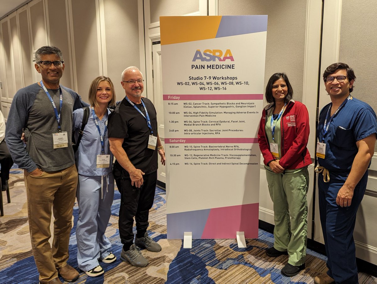 Workshops at #ASRAFall23! Sympathetic neurolytic blocks for visceral cancer-related pain are great tools in the interventional cancer pain management kit! @WinshipAtEmory @EmoryAnesthesia. Fun teaching with Drs. Ken Candido, Amit Gulati, Sandy Christensen and Ehtesam Baig.