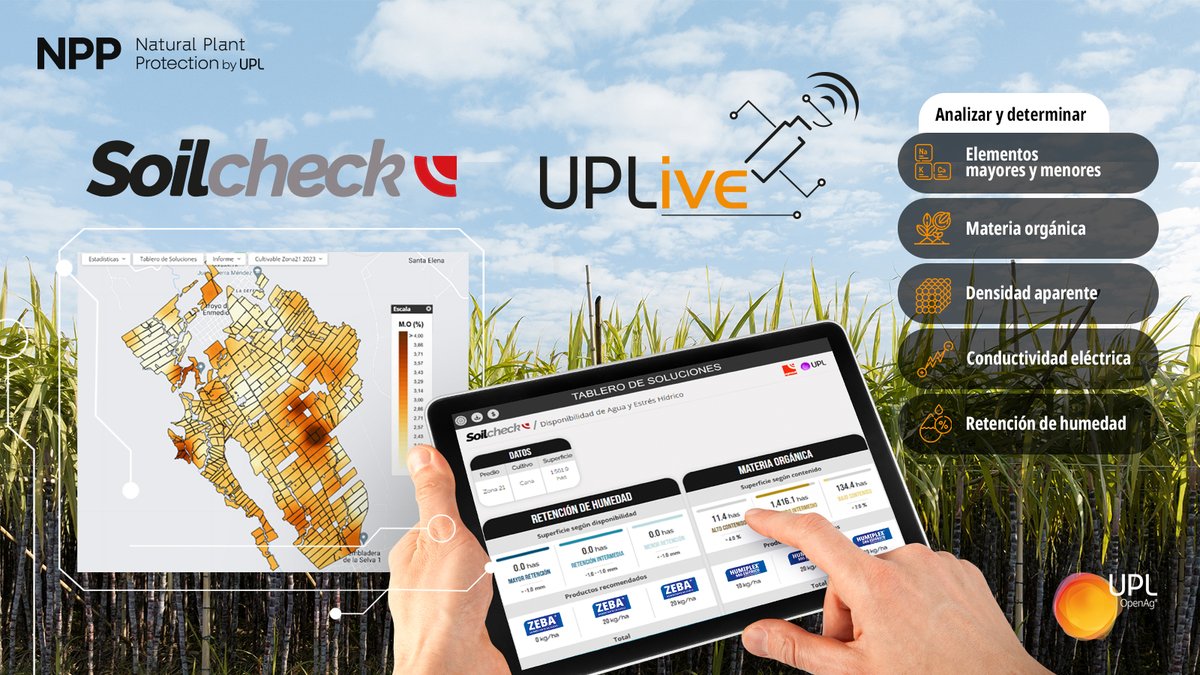 uplagro_mexico's tweet photo. #Soilcheck®️ es un servicio de diagnóstico dentro de #UPLive que permite tomar muestras de suelo a través de puntos geo-referenciados vía satélite y gps. 🛰 📷 Acércate a un representante de ventas UPL📷https://t.co/5W7tNLepub #UPLMéxico #NPP https://t.co/yqzOTKNnaT
