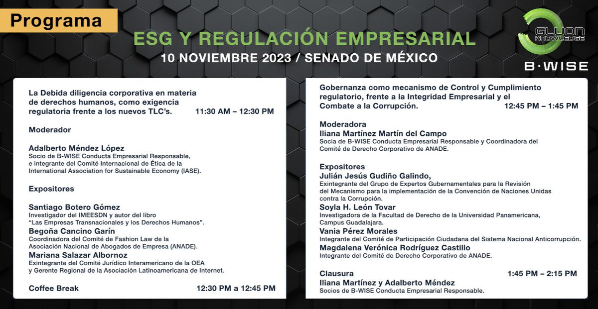 BWiseRBC's tweet image. Arranca nuestro Primer Foro Nacional sobre #ESG y Regulación, organizado por #BWISE y el @senadomexicano. Acompáñenos, se está transmitiendo en las redes sociales oficiales del Senado.

Facebook: lnkd.in/gu8X9ei8

YouTube: lnkd.in/gNDiS-yx