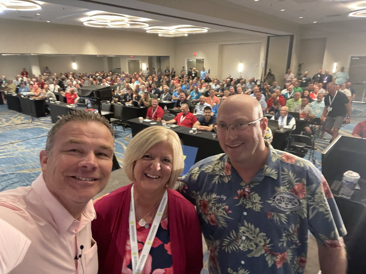 Check out @chiefrays & @vickiep4 hanging out at #vcossun23 on the main stage with @Firefrank76 #PartnersInProgress @IAFCVCOS #fastestwater