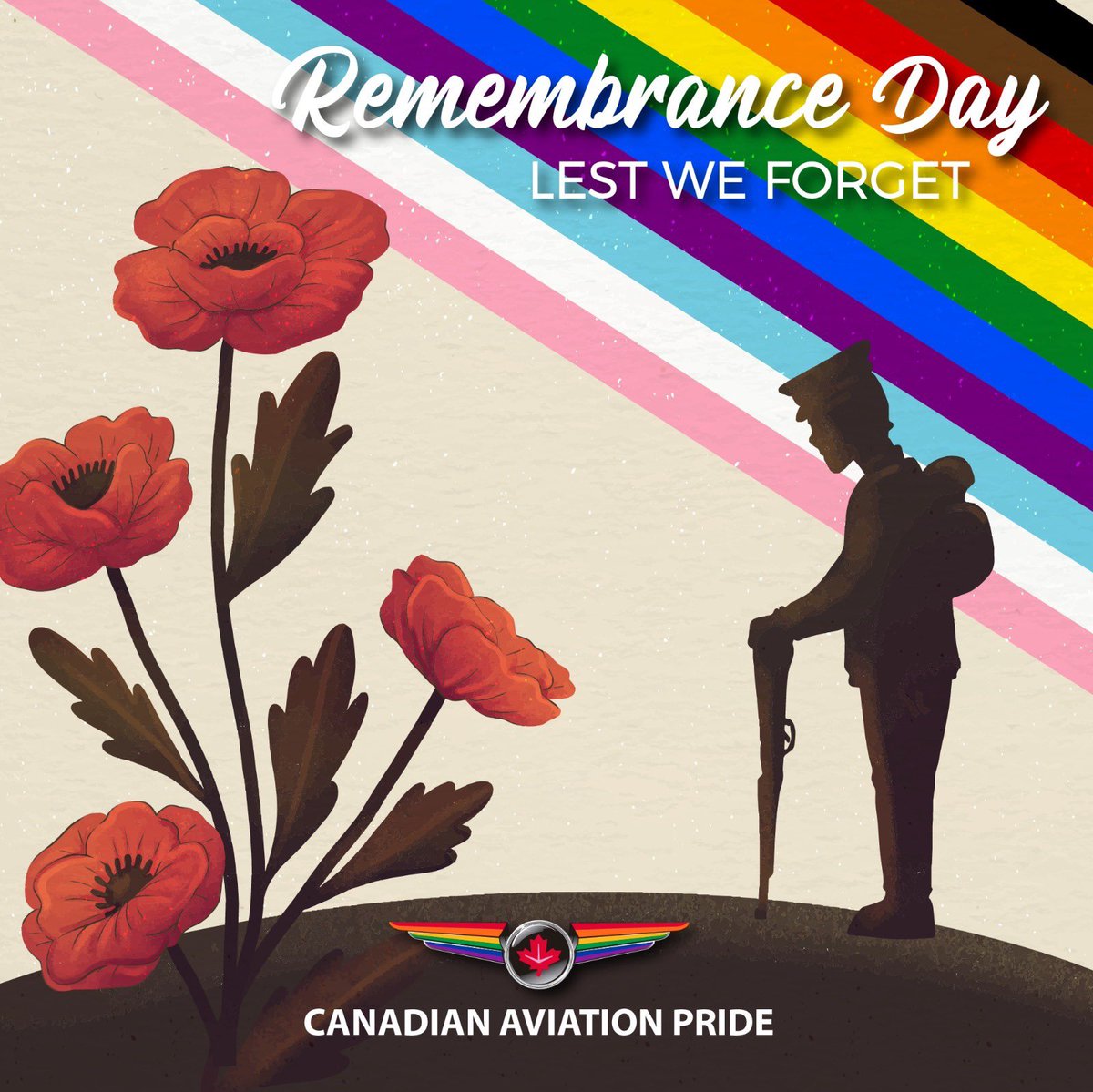 November 11,  Remembrance Day.  Let us not forget the 2SLGBTQI+ and allies who in who fought and gave their lives so that we have the freedom today to be ourselves.  #remeberanceday #canada #canadianaviationpride  #plane #flying #airplane #pilot #flightattendant  #rcaf