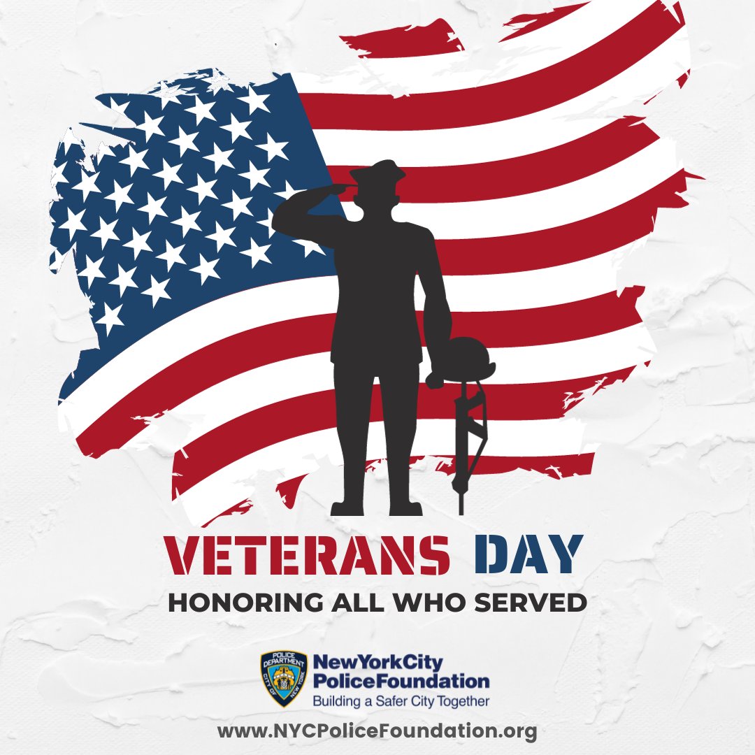 On #VeteransDay and every day, the New York City Police Foundation recognizes the selfless service of those who served in the Nation’s Armed Forces. A special salute to service members who wore camouflage and blue, keeping America and New York City safe.