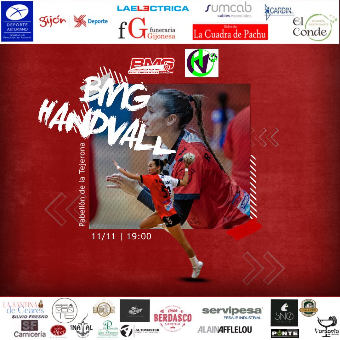 Club Balonmano Gijón (@balonmanogijon) on Twitter photo DHPLATA FEMENINA🚨
👉🏼Partidazo mañana en la tejerona!! Nuestro equipo se medirá mañana a un rival directo el Handvall Valladolid. Una muy buena oportunidad para ponernos por delante. Os esperamos a todos mañana a las 19:00 !!!
#somosBmg #dhpf #orgullodecantera🔴⚪️ DHPLATA FEMENINA🚨
👉🏼Partidazo mañana en la tejerona!! Nuestro equipo se medirá mañana a un rival directo el Handvall Valladolid. Una muy buena oportunidad para ponernos por delante. Os esperamos a todos mañana a las 19:00 !!!
#somosBmg #dhpf #orgullodecantera🔴⚪️