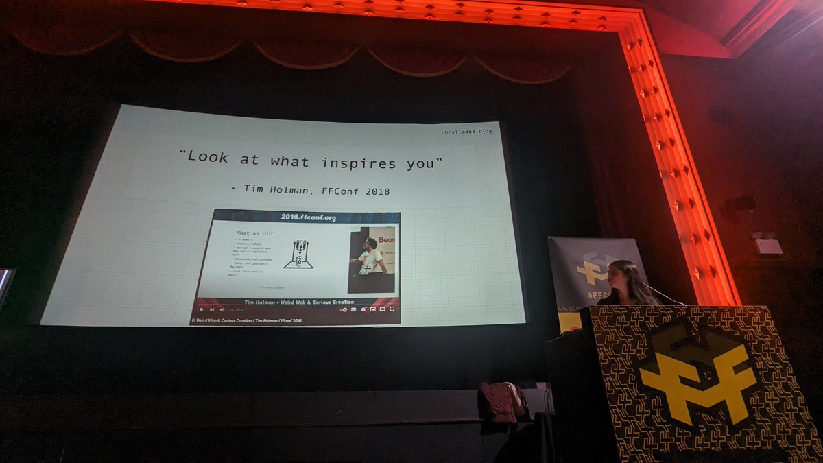 Another year and another speaker inspired by a previous #ffconf speaker - <a href="/twholman/">Tim Holman</a> ❣️