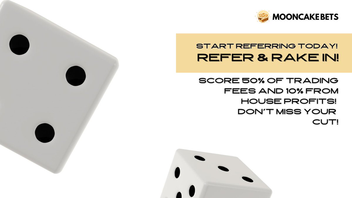 💰 Referral Power Unleashed! 🚀 

Stake your claim with 50% of trading fees and a solid 10% from house profits!

Every bet counts, and every referral pays! 💸 

#EarnBig #ReferralRewards