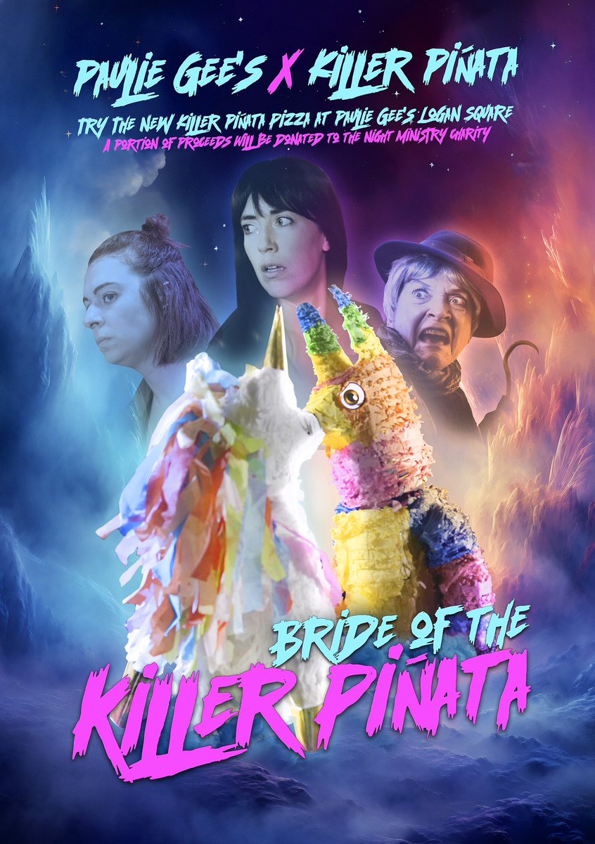 Introducing the Killer Piñata pizza at Paulie Gee’s Logan Square! Available November 13 for ONE WEEK ONLY with a portion of sales benefiting The Night Ministry! And what goes better with pizza than a movie? Grab yours and check out “Bride of KP”, now available on Amazon and Tubi.