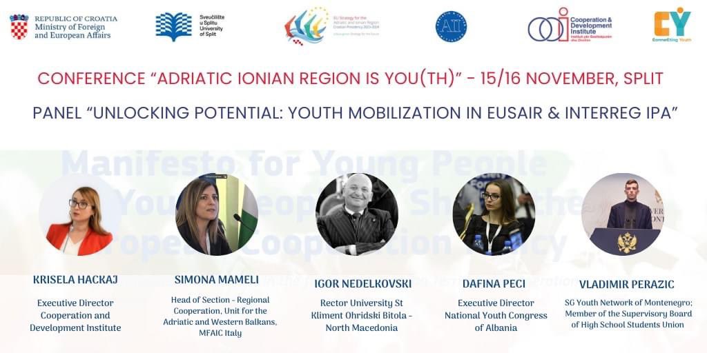 2/2 | In light of this vision and of our contribution to EUSAIR’s efforts in establishing a #YouthCouncil, join this Conference and our session “𝐔𝐧𝐥𝐨𝐜𝐤𝐢𝐧𝐠 𝐏𝐨𝐭𝐞𝐧𝐭𝐢𝐚𝐥: 𝐘𝐨𝐮𝐭𝐡 𝐌𝐨𝐛𝐢𝐥𝐢𝐳𝐚𝐭𝐢𝐨𝐧 𝐢𝐧 𝐄𝐔𝐒𝐀𝐈𝐑 &amp; 𝐈𝐍𝐓𝐄𝐑𝐑𝐄𝐆 𝐈𝐏𝐀".